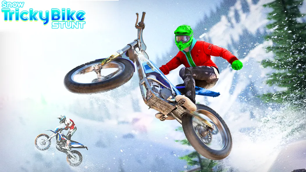 Snow Tricky Bike Stunt Race 3D [МОД: Все открыто, Дополнительные деньги и Меню MOD] Screenshot 5