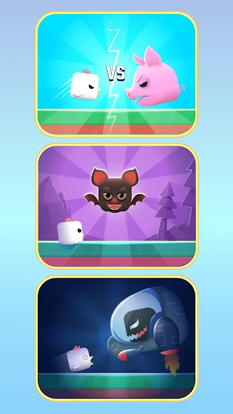 Square Bird - Flappy Chicken (Сквер Брд) [МОД: Все открыто, Дополнительные деньги и Меню MOD] Screenshot 2