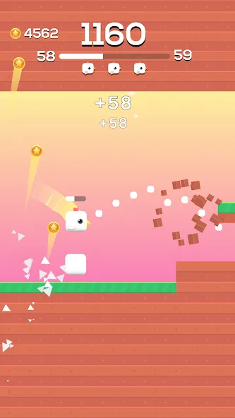 Square Bird - Flappy Chicken (Сквер Брд) [МОД: Все открыто, Дополнительные деньги и Меню MOD] Screenshot 3