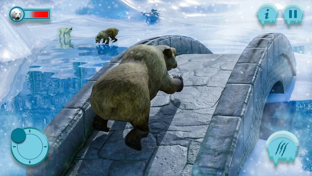 Polar Bear Family Survival [МОД: Деньги, Монеты и Меню MOD] Screenshot 1