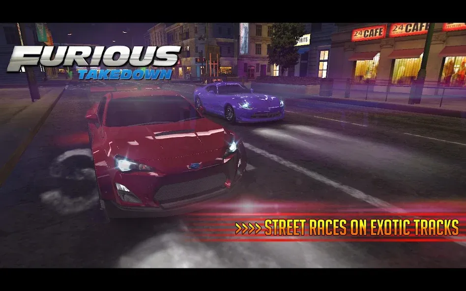 Furious: Takedown Racing (Фьюриъс) [МОД: Деньги, Монеты и Меню MOD] Screenshot 5