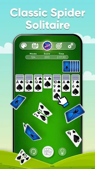 Spider Solitaire (Спайдер Солитер) [МОД: Все открыто, Дополнительные деньги и Меню MOD] Screenshot 1