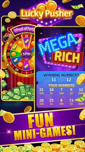 Lucky Cash Pusher Coin Games (Лаки Кэш Пушер Коин Геймс) [МОД: Много денег, Монет и Все открыто] Screenshot 4