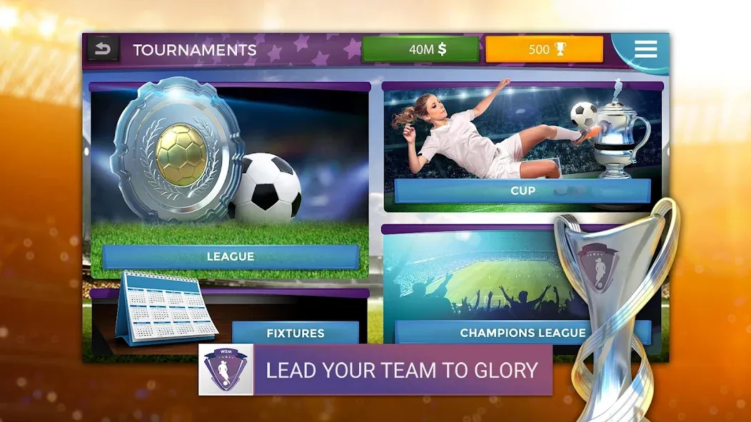 WSM - Women's Soccer Manager (ВСМ) [МОД: Меню, Бесконечные монеты и Открытые уровни] Screenshot 4