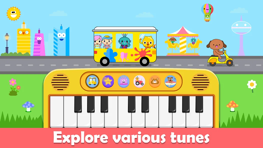 Baby Piano Kids Music Games [МОД: Все открыто, Дополнительные деньги и Меню MOD] Screenshot 1