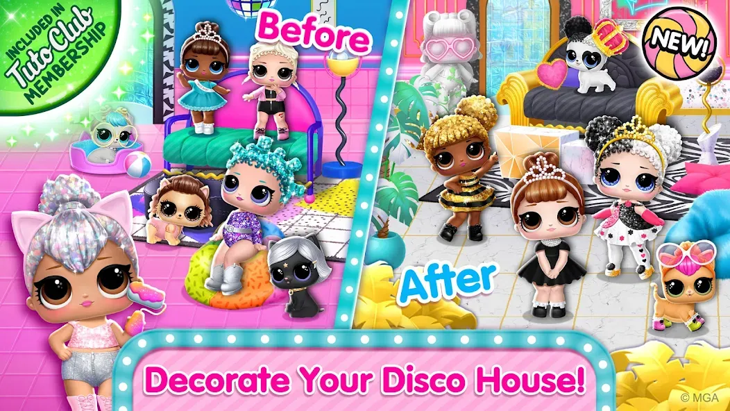 L.O.L. Surprise! Disco House [МОД: Меню, Бесконечные монеты и Открытые уровни] Screenshot 1