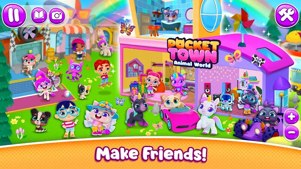 Pocket Town - Animal World [МОД: Деньги, Монеты и Меню MOD] Screenshot 3