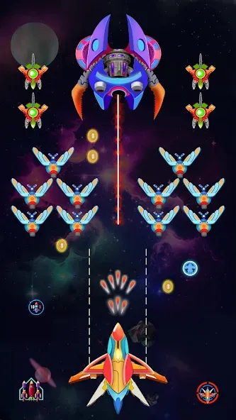 Galaxy Shooting: Alien Attack (Гэлэкси Шутинг) [МОД: Много денег, Монет и Все открыто] Screenshot 2