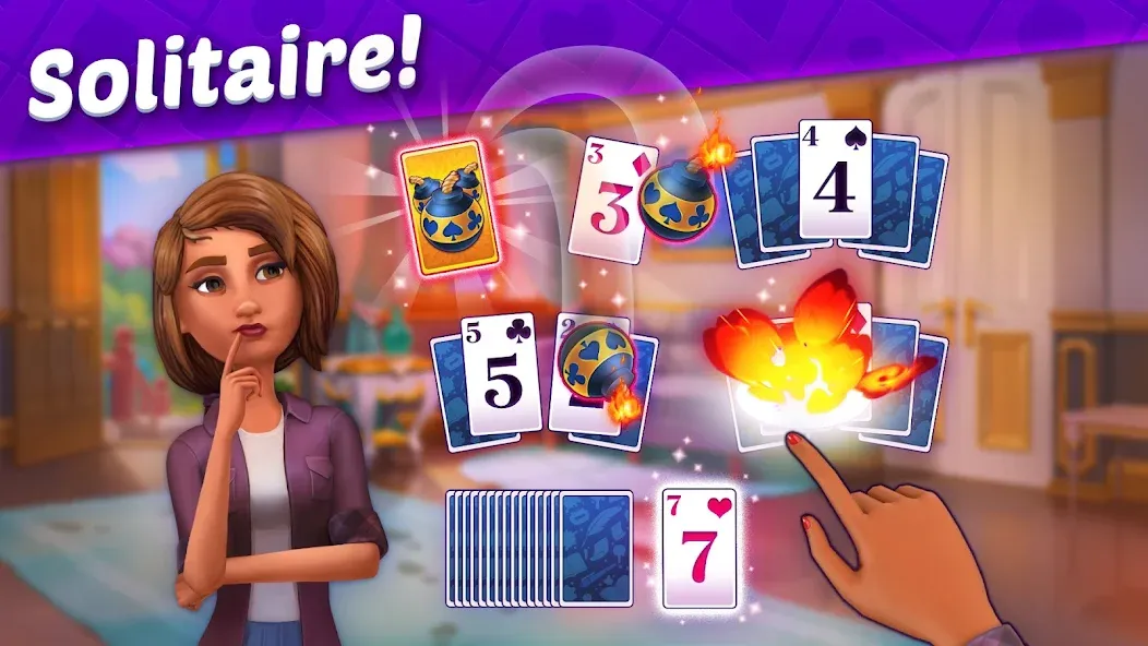 Solitaire Story - Ava's Manor [МОД: Меню, Бесконечные монеты и Открытые уровни] Screenshot 3