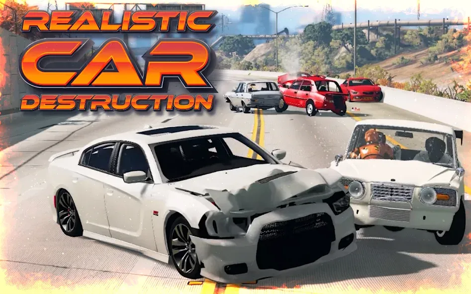 Highway Crash Car Race [МОД: Все открыто, Дополнительные деньги и Меню MOD] Screenshot 1