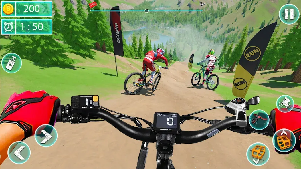 MTB Downhill: BMX Racer [МОД: Все открыто, Дополнительные деньги и Меню MOD] Screenshot 2