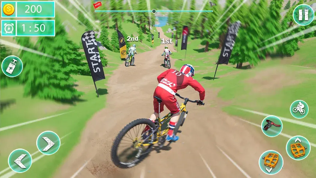 MTB Downhill: BMX Racer [МОД: Все открыто, Дополнительные деньги и Меню MOD] Screenshot 4