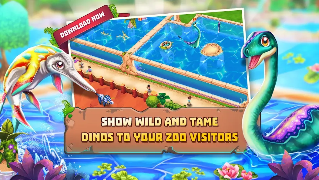 Dinosaur Park – Primeval Zoo (Динозавровый парк) [МОД: Много денег, Монет и Все открыто] Screenshot 2