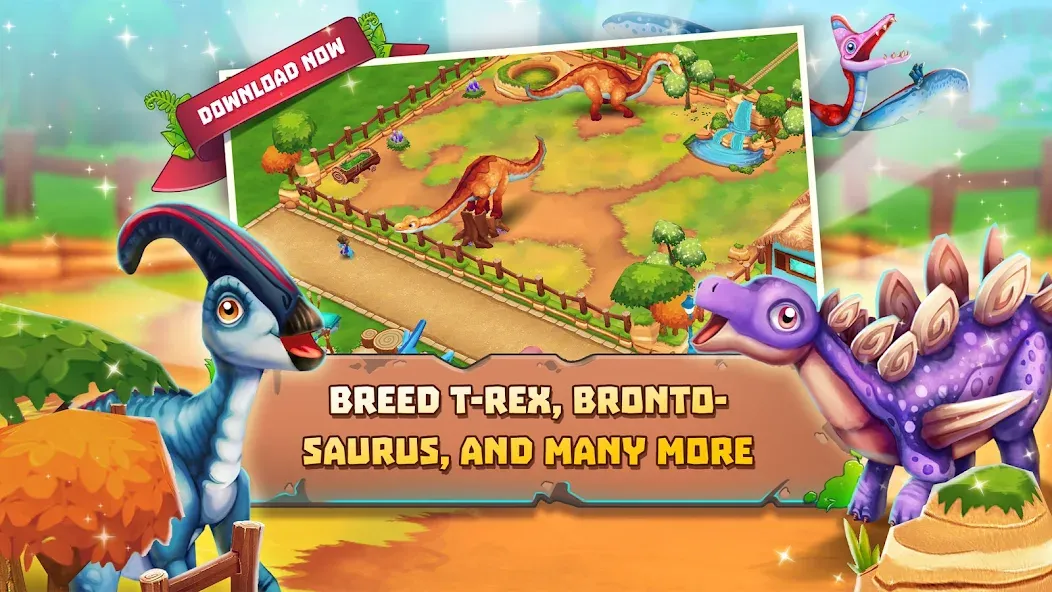 Dinosaur Park – Primeval Zoo (Динозавровый парк) [МОД: Много денег, Монет и Все открыто] Screenshot 3