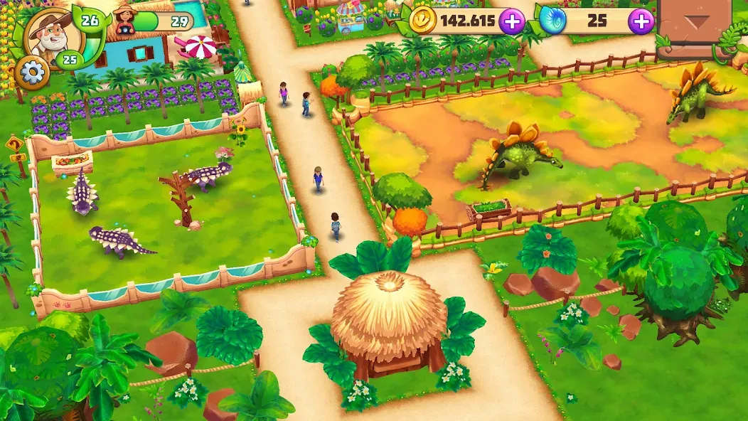 Dinosaur Park – Primeval Zoo (Динозавровый парк) [МОД: Много денег, Монет и Все открыто] Screenshot 5