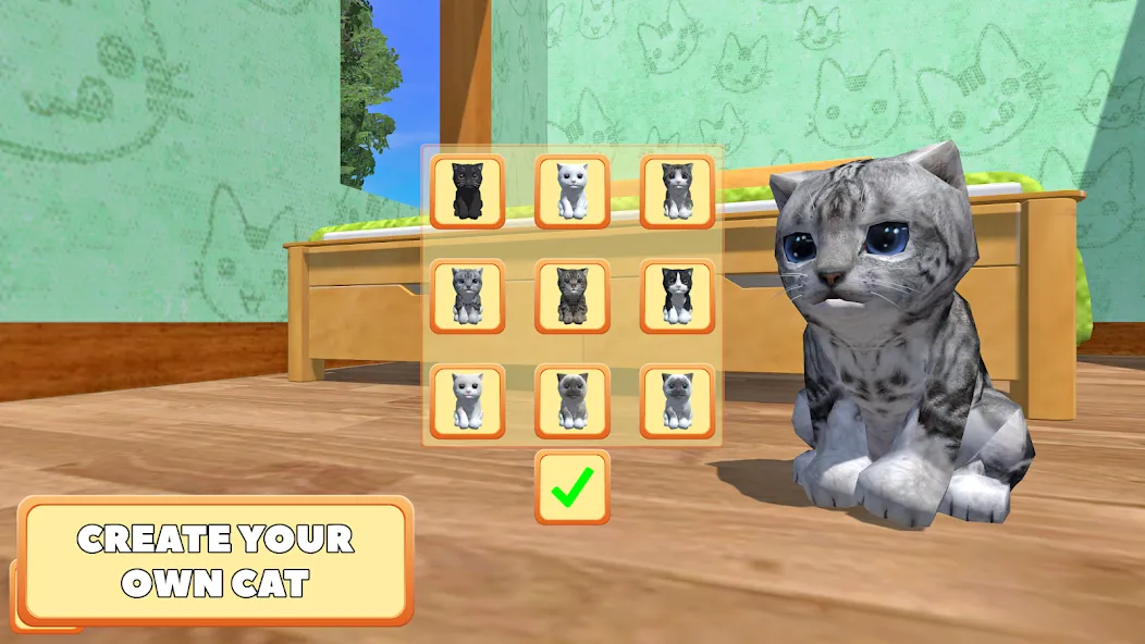 Cute Pocket Cat 3D - Part 2 (Сьют Покет Кэт 3Д) [МОД: Все открыто, Дополнительные деньги и Меню MOD] Screenshot 1