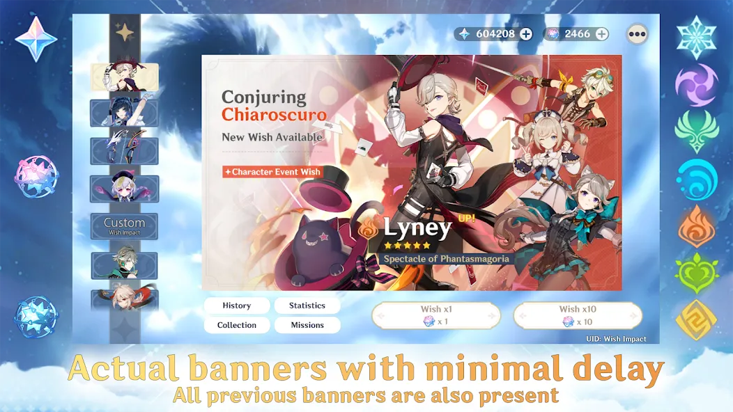 Wish Impact: Genshin Wish Sim (Уиш Импакт) [МОД: Много монет, Открытые уровни и Мега MOD] Screenshot 2