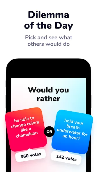 Dilemmaly - Would you rather? [МОД: Все открыто, Дополнительные деньги и Меню MOD] Screenshot 4