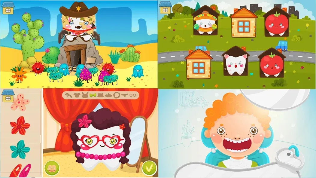 Funny Teeth kids dentist care! [МОД: Бесконечные деньги, Монеты и Мега MOD] Screenshot 4