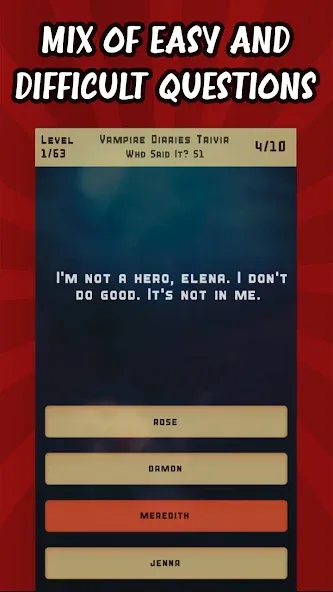 Vampire Diaries Quiz Trivia (Вампирские дневники викторина виктрия) [МОД: Все открыто, Дополнительные деньги и Меню MOD] Screenshot 4