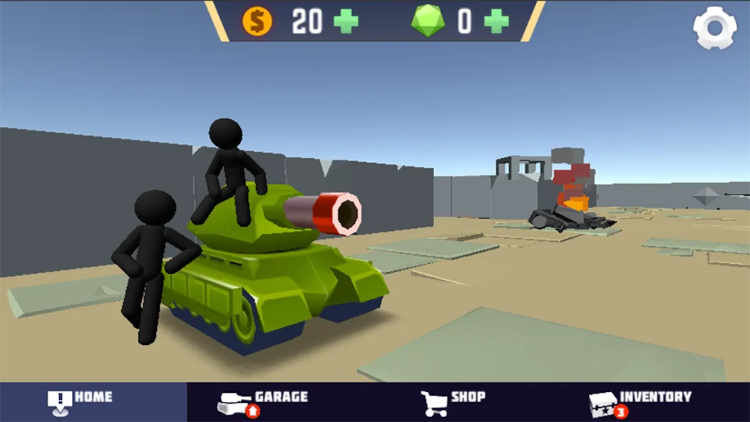 Stickman Tank Battle (Стикмен Танк Баттл) [МОД: Много денег, Монет и Все открыто] Screenshot 1