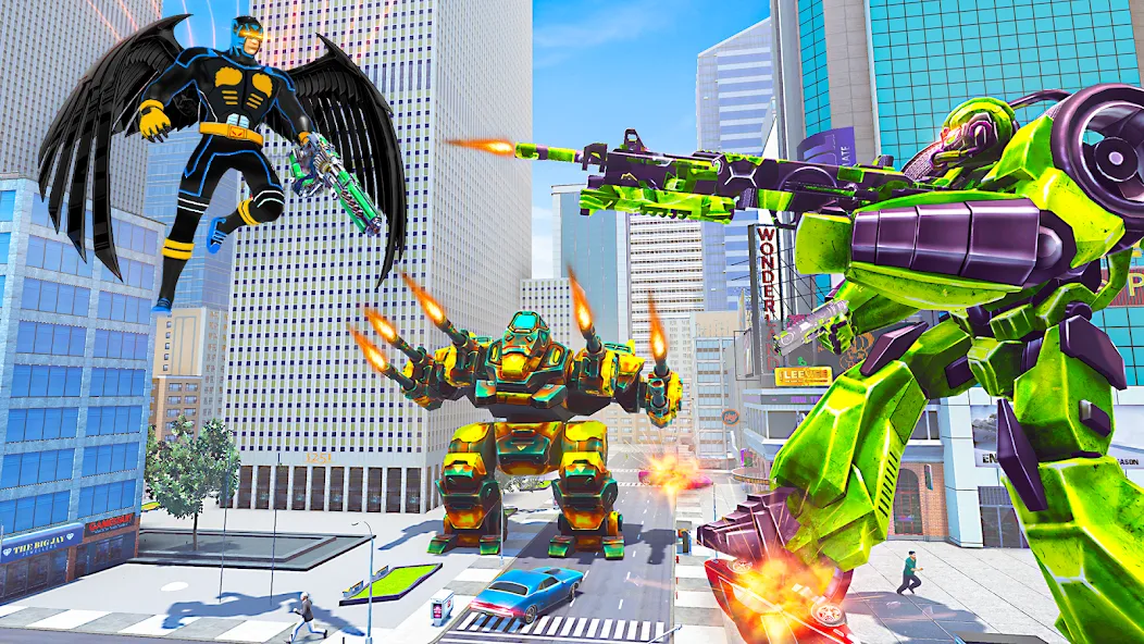 Flying Bat Robot Car Transform (Флайинг Бэт Робот Кар Трансформ) [МОД: Бесконечные деньги, Монеты и Мега MOD] Screenshot 5