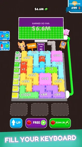 Button Fever (Баттон Фивер) [МОД: Меню, Бесконечные монеты и Открытые уровни] Screenshot 2