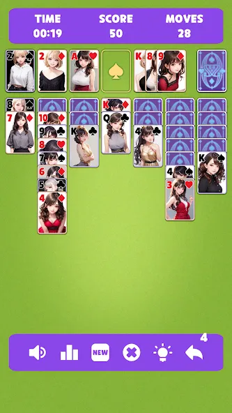 Sexy solitaire girls: ani card (Сэкси солитер девушки) [МОД: Все открыто, Дополнительные деньги и Меню MOD] Screenshot 5