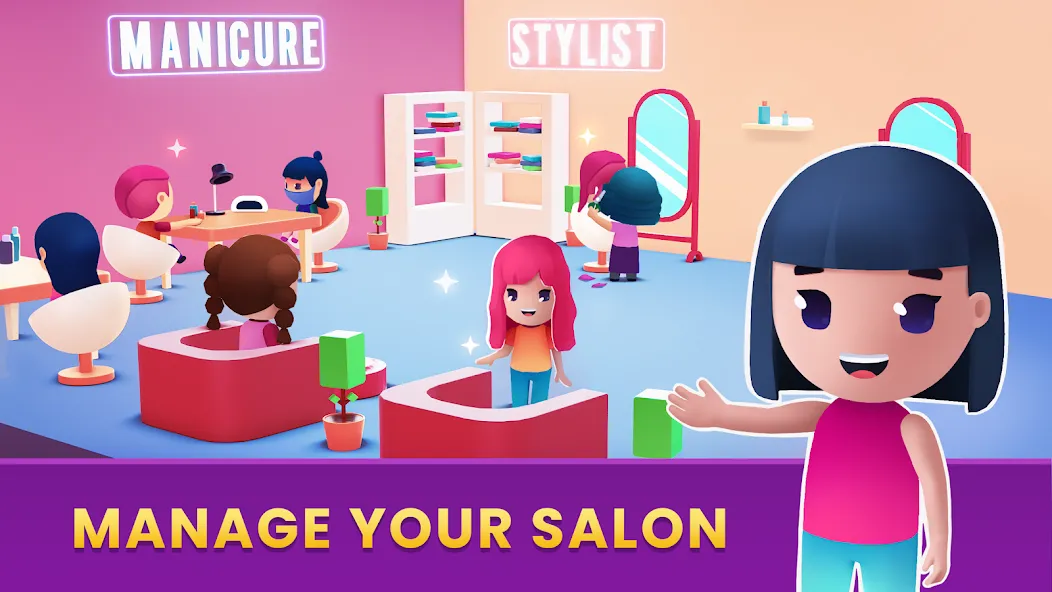 Idle Beauty Salon Tycoon (Айдл Бьюти Салон Тайкун) [МОД: Много денег, Монет и Все открыто] Screenshot 1