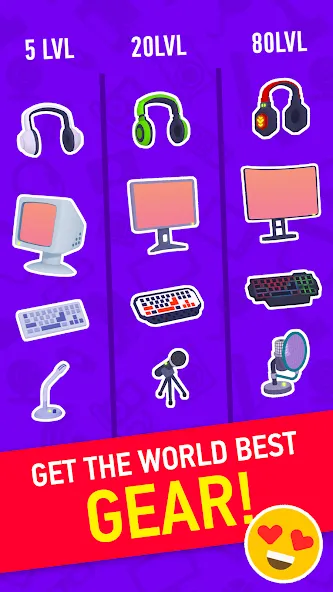 Idle Streamer - Tuber game (Айдл стример) [МОД: Бесконечные деньги, Монеты и Мега MOD] Screenshot 3