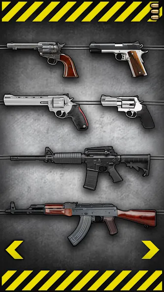 Fire Weapons Simulator [МОД: Все открыто, Дополнительные деньги и Меню MOD] Screenshot 1