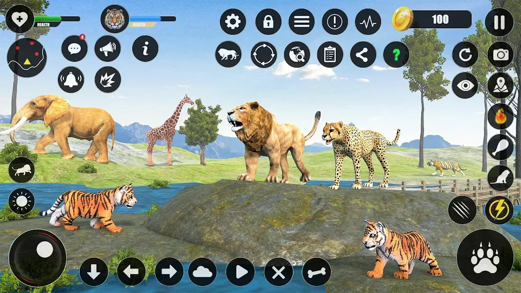 Tiger Simulator Animal Games (Тигровый симулятор  игры с животными) [МОД: Деньги, Монеты и Меню MOD] Screenshot 1