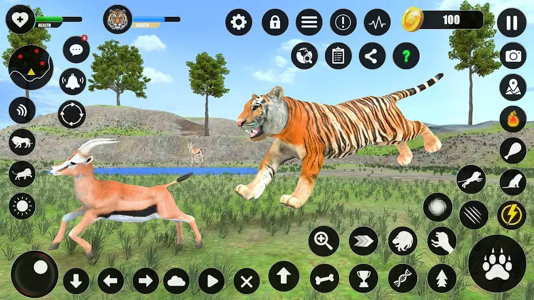 Tiger Simulator Animal Games (Тигровый симулятор  игры с животными) [МОД: Деньги, Монеты и Меню MOD] Screenshot 3