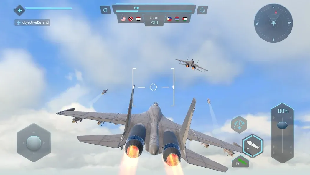 Sky Warriors: Airplane Games (Скай Ворриорс) [МОД: Бесконечные деньги, Монеты и Мега MOD] Screenshot 3