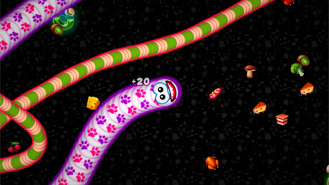 Worms Zone .io - Hungry Snake [МОД: Деньги, Монеты и Меню MOD] Screenshot 1