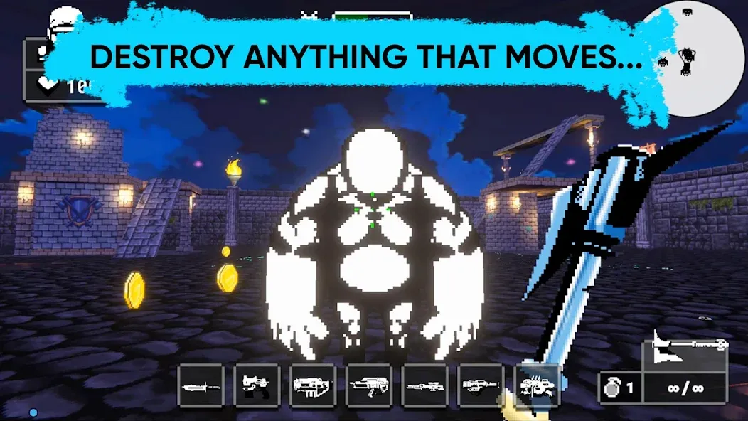 Doomsday pixel shooter 3d (Дум пиксельный шутер 3D) [МОД: Много монет, Открытые уровни и Мега MOD] Screenshot 1