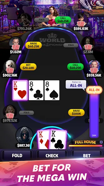Mega Hit Poker: Texas Holdem (Мега Хит Покер) [МОД: Бесконечные деньги, Монеты и Мега MOD] Screenshot 3