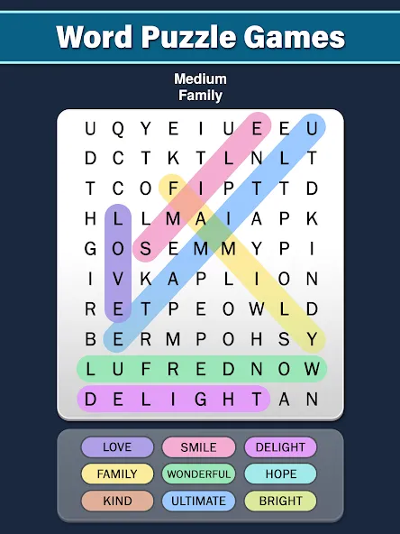 Word Search: Word Find (Ворд Срч) [МОД: Все открыто, Дополнительные деньги и Меню MOD] Screenshot 5
