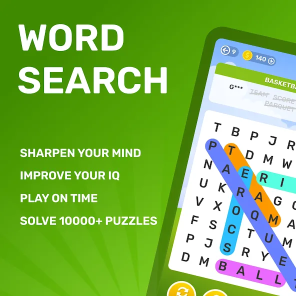 Word Search Puzzle Game [МОД: Все открыто, Дополнительные деньги и Меню MOD] Screenshot 1