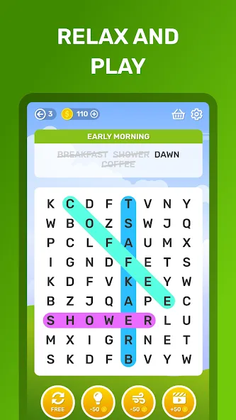 Word Search Puzzle Game [МОД: Все открыто, Дополнительные деньги и Меню MOD] Screenshot 5