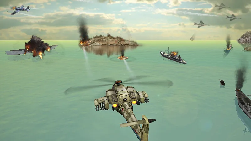 Gunship Strike 3D [МОД: Меню, Бесконечные монеты и Открытые уровни] Screenshot 2