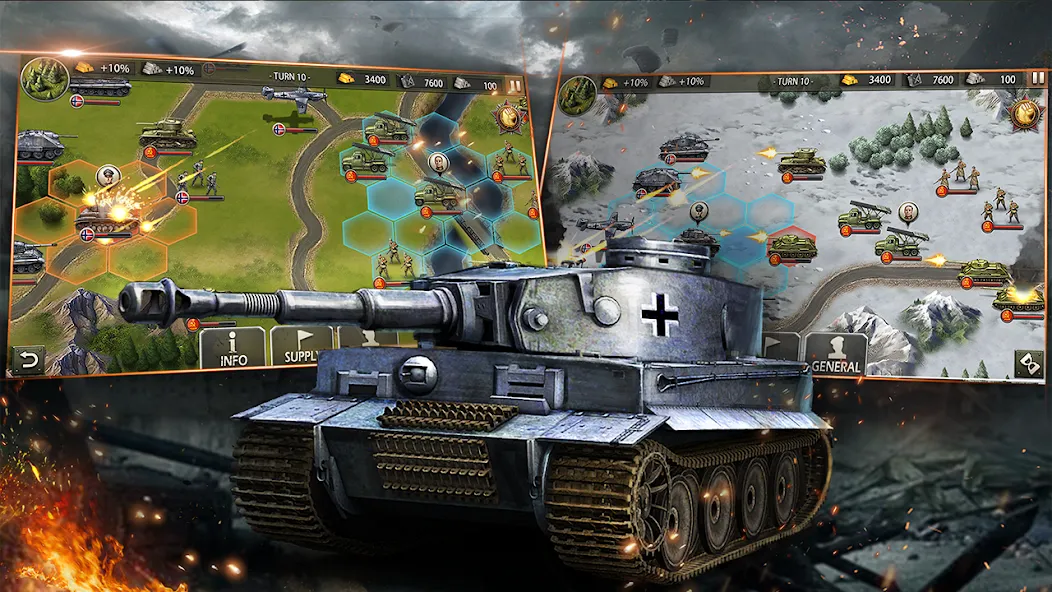 World War 2:WW2 Strategy Games (Вторая мировая война) [МОД: Меню, Бесконечные монеты и Открытые уровни] Screenshot 3
