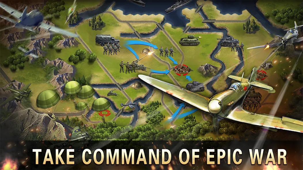 World War 2:WW2 Strategy Games (Вторая мировая война) [МОД: Меню, Бесконечные монеты и Открытые уровни] Screenshot 5