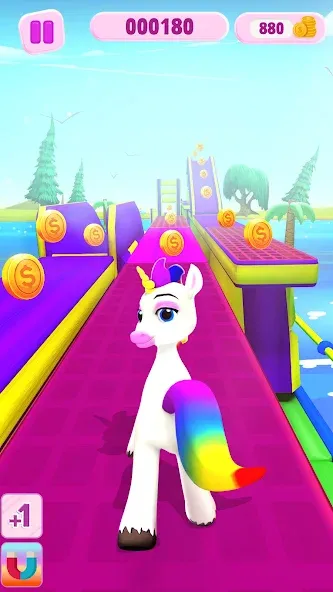 Unicorn Kingdom: Running Games (Юникорн Кингдом) [МОД: Много монет, Открытые уровни и Мега MOD] Screenshot 3