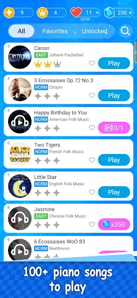 Magic Piano Music Tiles 2 (Магическое пианино Музыкальные плитки 2) [МОД: Все открыто, Дополнительные деньги и Меню MOD] Screenshot 3