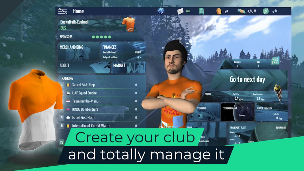 Live Cycling Manager 2023 (Лайв Сайклинг Менеджер 2023) [МОД: Деньги, Монеты и Меню MOD] Screenshot 1