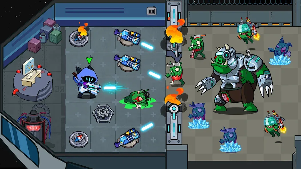 Space Survival: Zombie Attack (Спейс Сурвайвал) [МОД: Меню, Бесконечные монеты и Открытые уровни] Screenshot 4