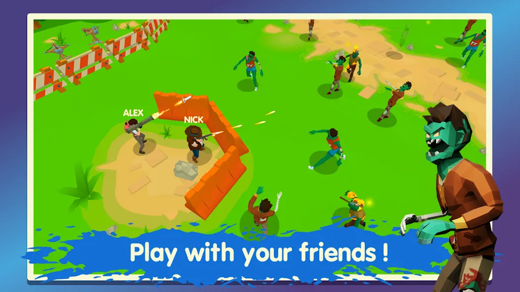Two Guys & Zombies 3D: Online [МОД: Деньги, Монеты и Меню MOD] Screenshot 1