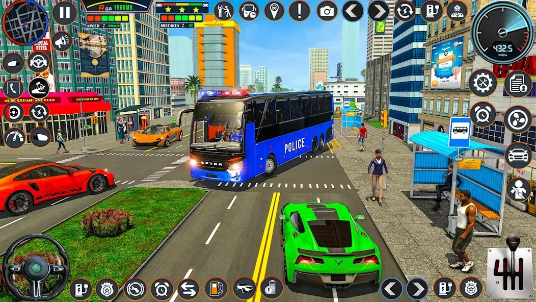 City Bus Simulator Bus Game 3D (Полицейский автобус симулятор) [МОД: Меню, Бесконечные монеты и Открытые уровни] Screenshot 1