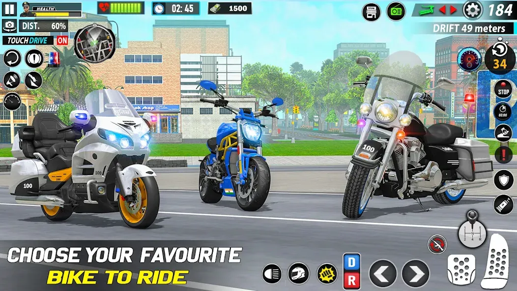 Police Moto Bike Chase Crime (Полицейская мотоциклетная погоня за преступником) [МОД: Все открыто, Дополнительные деньги и Меню MOD] Screenshot 2